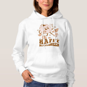 Happy Halloween  Retro Polka Dot Pumpkin Hoodie