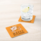 Happy Halloween| Retro Polka Dot Pumpkin Kartonnen Onderzetters (Insitu)