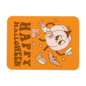 Happy Halloween| Retro Polka Dot Pumpkin Magneet (Horizontaal)
