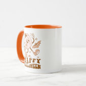 Happy Halloween| Retro Polka Dot Pumpkin Mok (Voorkant links)