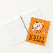 Happy Halloween| Retro Polka Dot Pumpkin Notitieboek (Binnen)
