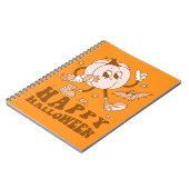 Happy Halloween| Retro Polka Dot Pumpkin Notitieboek (Linkerzijde)
