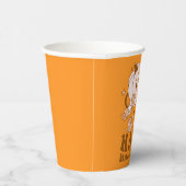 Happy Halloween| Retro Polka Dot Pumpkin Papieren Bekers (Rechts)