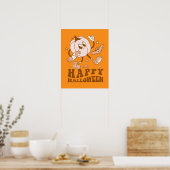 Happy Halloween| Retro Polka Dot Pumpkin Poster (Keuken)