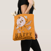 Happy Halloween| Retro Polka Dot Pumpkin Tote Bag (Dichtbij)