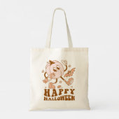 Happy Halloween| Retro Polka Dot Pumpkin Tote Bag (Achterkant)