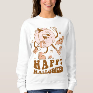 Happy Halloween Retro Polka Dot Pumpkin Trui