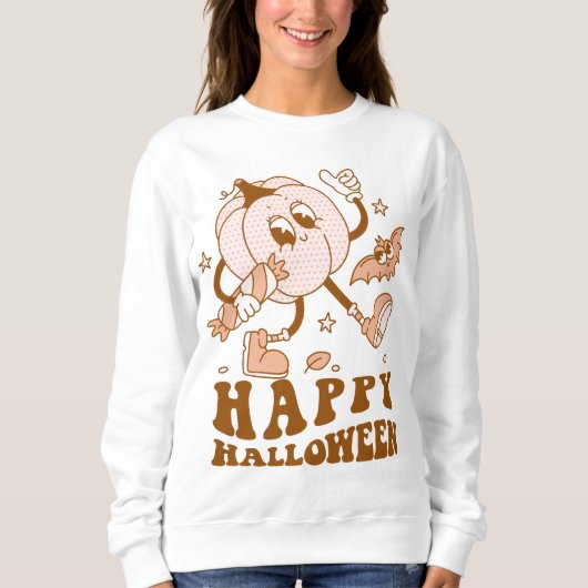 Happy Halloween| Retro Polka Dot Pumpkin Trui (Voorkant)