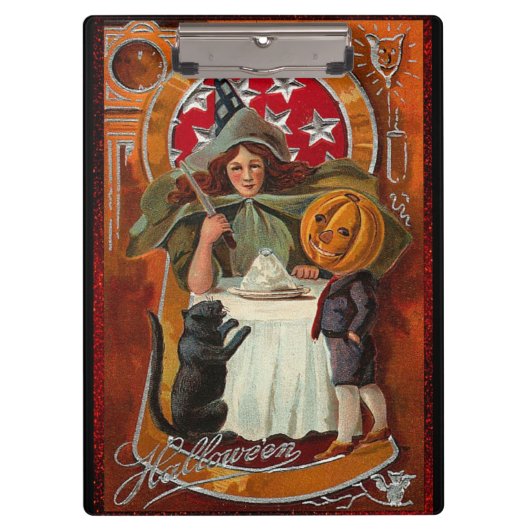 Happy Halloween Retro Poster Klembord (Voorkant)
