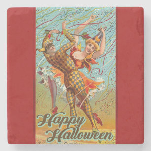 Happy Halloween Retro Poster Stenen Onderzetter
