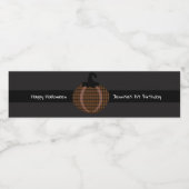 Happy Halloween Retro Pumpkin 1ste verjaardag Waterfles Etiket (Enkel label)