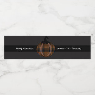 Happy Halloween Retro Pumpkin 1ste verjaardag Waterfles Etiket