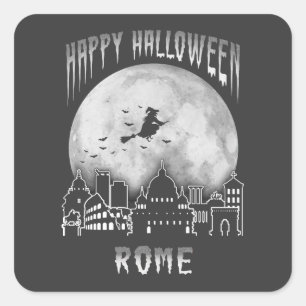Happy Halloween Rome Italië Vierkante Sticker