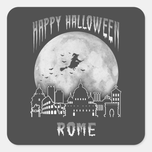 Happy Halloween Rome Italië Vierkante Sticker (Voorkant)
