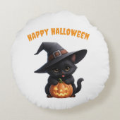 Happy Halloween Rond Kussen (Achterkant)