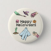 Happy Halloween Ronde Button 5,7 Cm (Voorkant)