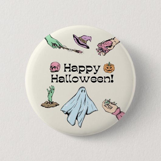 Happy Halloween Ronde Button 5,7 Cm (Voorkant)