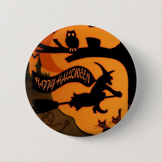 Happy Halloween Ronde Button 5,7 Cm (Voorkant)