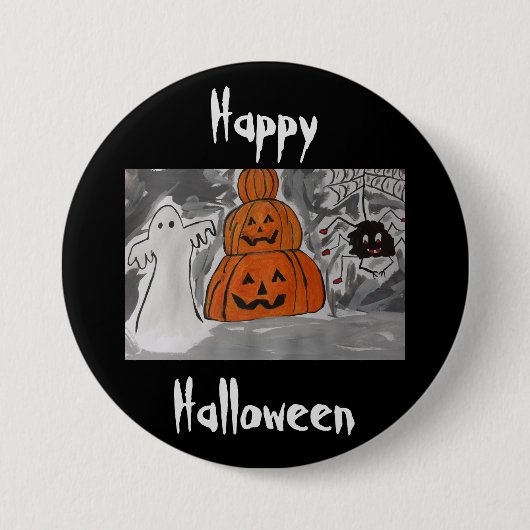 Happy Halloween Ronde Button 7,6 Cm (Voorkant)