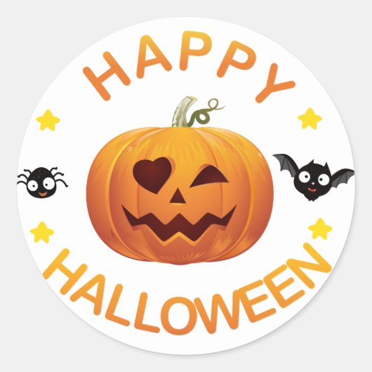 Happy Halloween Ronde Sticker (Voorkant)