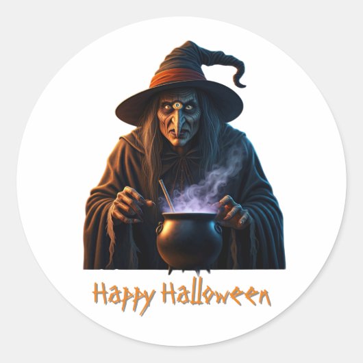 Happy Halloween Ronde Sticker (Voorkant)