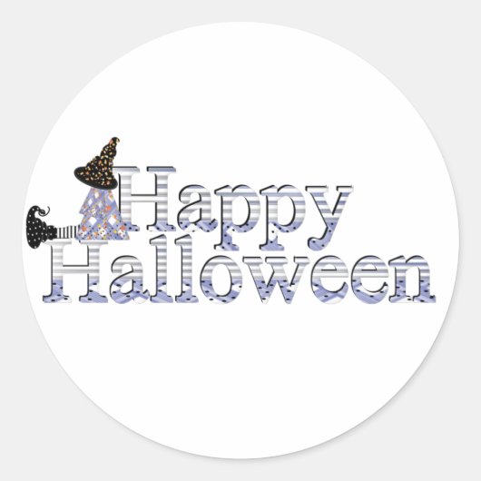 Happy Halloween Ronde Sticker (Voorkant)