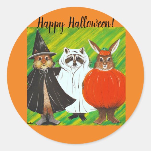 Happy Halloween! Ronde Sticker (Voorkant)
