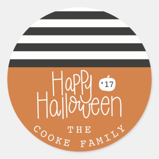 HAPPY HALLOWEEN RONDE STICKER (Voorkant)