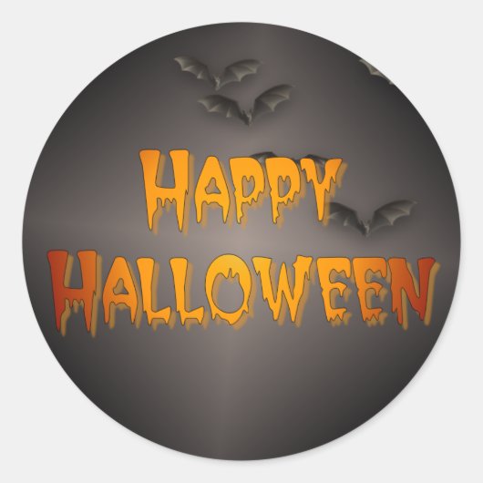 Happy Halloween Ronde Sticker (Voorkant)