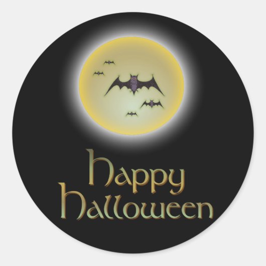 Happy Halloween Ronde Sticker (Voorkant)