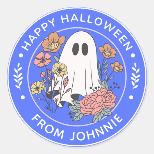 Happy Halloween Ronde Sticker (Voorkant)
