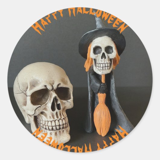 Happy Halloween Ronde Sticker (Voorkant)