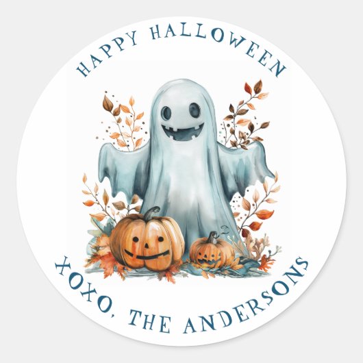 Happy Halloween Ronde Sticker (Voorkant)
