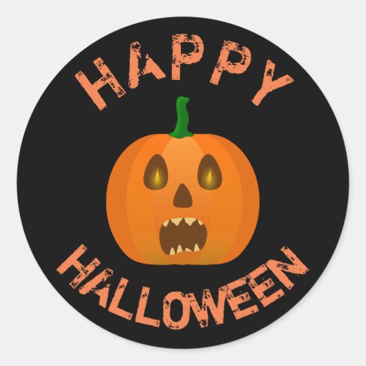 Happy Halloween Ronde Sticker (Voorkant)