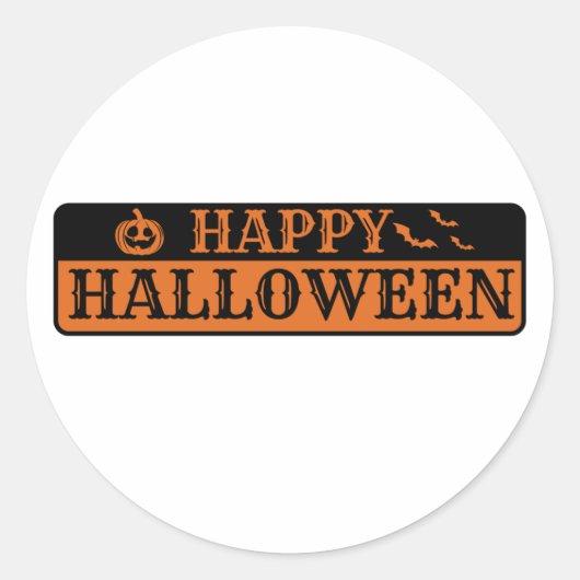 Happy Halloween Ronde Sticker (Voorkant)