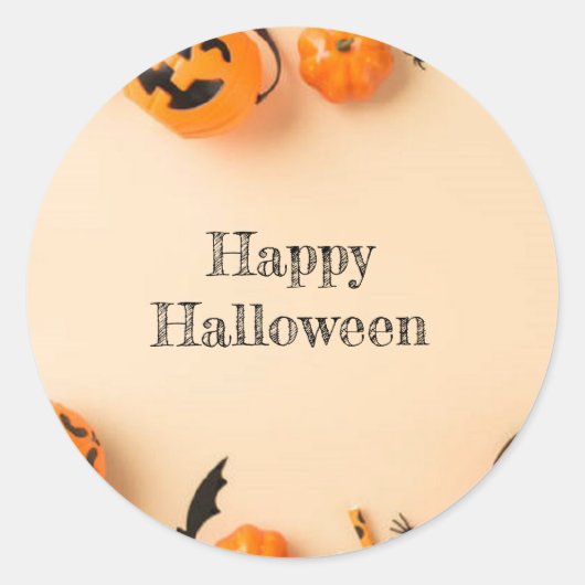 Happy Halloween Ronde Sticker (Voorkant)