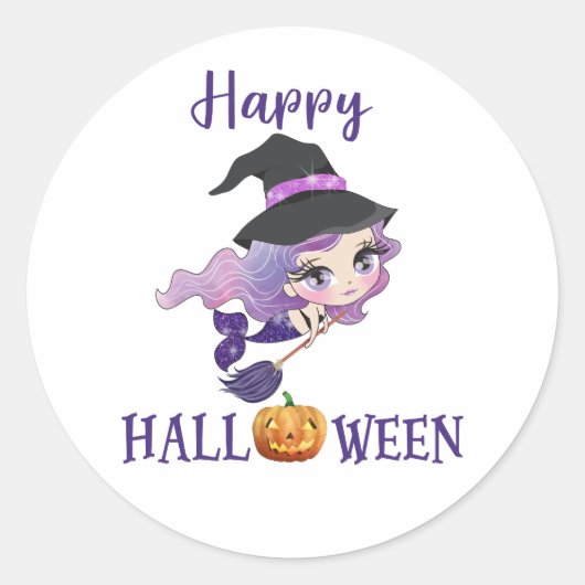Happy Halloween ronde sticker Mermaid sticker (Voorkant)