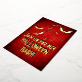 Happy Halloween Rood Zwart Goud Folie Uitnodiging (Gedraaid)