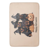 Happy Halloween Rottweiler Honden Jack O Lantern Badmat (Voorkant Verticaal)
