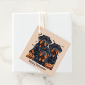 Happy Halloween Rottweiler Honden Jack O Lantern Bedankjes Labels (In situ)
