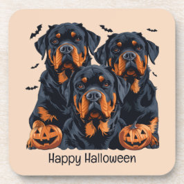 Happy Halloween Rottweiler Honden Jack O Lantern Bier Onderzetter