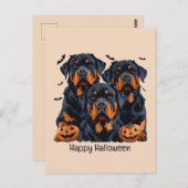 Happy Halloween Rottweiler Honden Jack O Lantern Briefkaart (Voorkant / Achterkant)