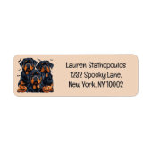 Happy Halloween Rottweiler Honden Jack O Lantern Etiket (Voorkant)