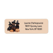 Happy Halloween Rottweiler Honden Jack O Lantern Etiket (Voorkant)