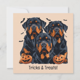 Happy Halloween Rottweiler Honden Jack O Lantern Kaart