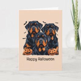 Happy Halloween Rottweiler Honden Jack O Lantern Kaart