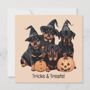 Happy Halloween Rottweiler Honden Jack O Lantern Kaart