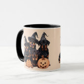 Happy Halloween Rottweiler Honden Jack O Lantern Mok (Voorkant links)