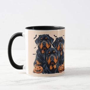 Happy Halloween Rottweiler Honden Jack O Lantern Mok