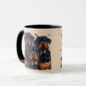 Happy Halloween Rottweiler Honden Jack O Lantern Mok (Voorkant links)